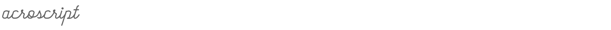 Sample characters Acro Script Font